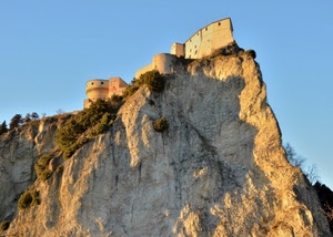 castello, roccia, montagna, rocca, piante, cielo, fortezza, torre, alberi, costone