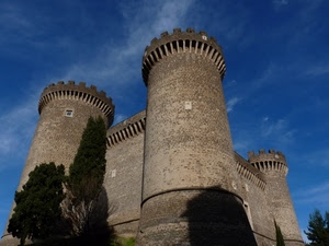 castello, torri, merli, alberi, cielo, ombra, rocca