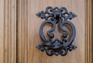 batacchio, legno, ferro, porta, nero, metallo, battiporta