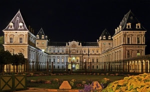 castello, finestre, notturno, notte, palazzo, giardino, luci, fiori, nero, cancello