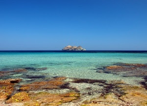 mare, isola, blu, scogli, azzurro, cielo, acqua, orizzonte