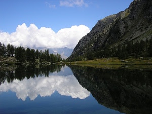nuvole, lago, riflesso, acqua, montagne, alberi, cielo, fiume, riflessi, bosco