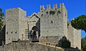 castello, merli, cielo, ingresso, torre, alberi, porta, rocca, albero, maniero, torri