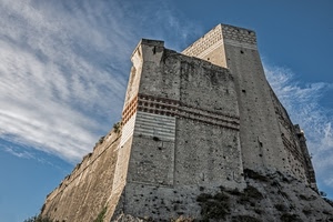 cielo, castello, fortezza, rocca, nuvole, mura, medioevo, azzurro, roccia