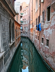 canale, acqua, riflesso, panni, case, venezia, finestre, riflessi, palazzi, calle