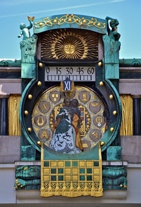orologio, oro, numeri, sole, verde, azzurro