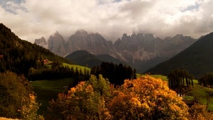 alberi, nuvole, montagne, autunno, panorama, montagna, paesaggio, verde, cielo, bosco