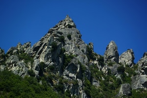 montagna, verde, roccia, cielo, blu, alberi, rocce, cime, monte, cima, azzurro