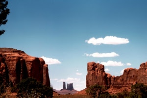 nuvole, rocce, cielo, alberi, montagne, paesaggio, montagna, panorama