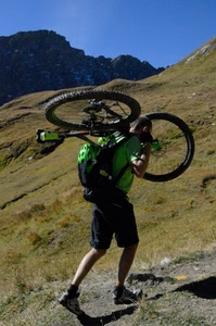 montagna, bicicletta, salita, sport, verde, zaino, fatica, ruote