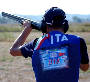 fucile, sport, cuffie, numero, azzurro, italia, cuffia, atleta