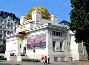 persone, cupola, oro, palazzo, bianco, liberty, vienna, finestre, murales, bicicletta, monumento, passanti