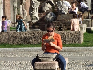 libro, leggere, panchina, bambini, seduta, ragazza, legge, lettura