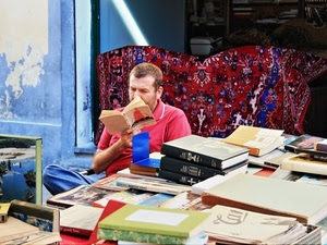 libri, tappeto, leggere, lettore, tavolo, lettura, libro, bancarella