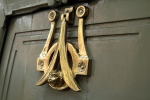 porta, batacchio, ottone, metallo, legno, oro, battente, battiporta