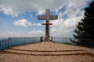 croce, croci, ringhiera, nuvole, albero, cielo, gradini, crocifisso, belvedere