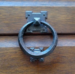 batacchio, legno, metallo, porta, ferro, anello, cerchio, portone, viti