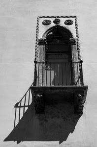 balcone, bianconero, ringhiera, ombra, arco, ombre, finestra, ferro, colonne, muro