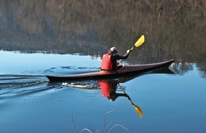 canoa, acqua, riflesso, sport, remo, fiume, pagaia, lago, scia, canoista