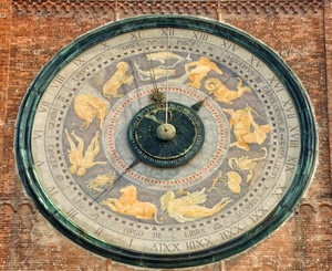 orologio, zodiaco, lancette, numeri, verde, segni, ore, astronomico