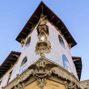 finestre, ali, tetto, casa, statue, palazzo, decorazioni, angolo, sculture, aquila, angeli, madonna, statua