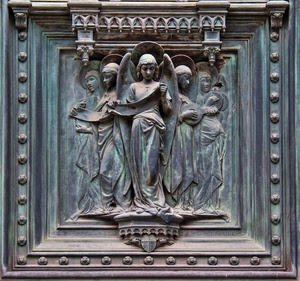 angeli, angelo, ali, formella, bassorilievo, verde, bronzo, marmo, rilievo, statue, aureola, scultura, chiesa