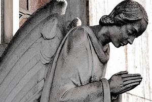 ali, mani, angelo, statua, preghiera, viso