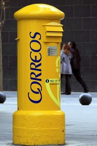 giallo, posta, blu, persone, palle, buca, strada, scritta, lettere, cassetta