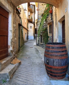 botte, vicolo, gradini, arco, case, porta, porte, strada, ringhiera