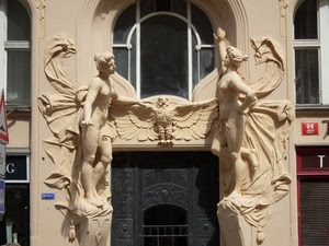 statue, liberty, finestra, portone, aquila, donne, palazzo, porta, ali, uccello, finestre