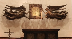 angeli, quadro, croce, crocifisso, altare, ali, icona, volo, due