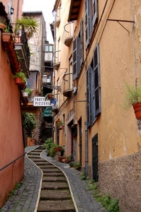 vicolo, gradini, finestre, vasi, scalinata, balconi, insegna, case, scale, scala, scorcio, salita, vicoli