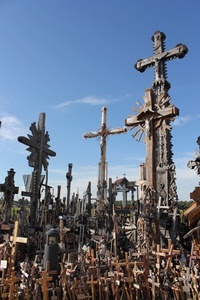 croci, cielo, nuvole, cimitero, croce, crocifisso, legno, ferro, cristo, azzurro, crocifissi