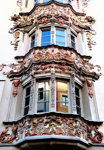 finestre, liberty, riflessi, vetri, balconi, decorazioni, balcone, decori, riflesso