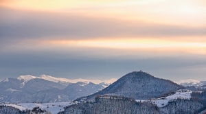 neve, montagne, inverno, panorama, cielo, tramonto, bianco, montagna, nuvole, alberi