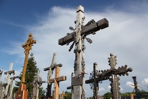 croci, cielo, nuvole, cimitero, legno, crocifissi, croce