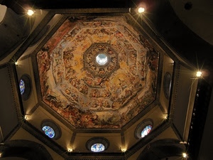 cupola, finestre, luci, affreschi, chiesa, affresco, cerchi