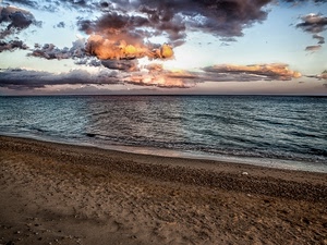 mare, nuvole, spiaggia, tramonto, sabbia, cielo, acqua
