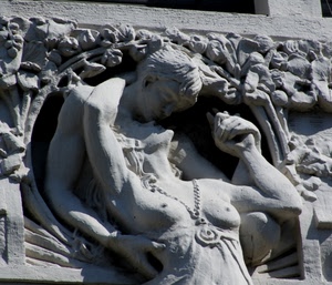 bacio, liberty, bassorilievo, donna, bianco, statue, uomo, amore, amanti, scultura, seno, mani, statua, abbraccio