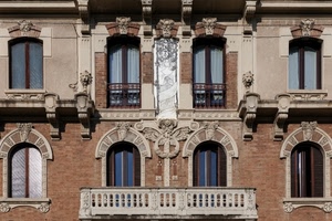 balcone, palazzo, finestre, liberty, finestra, facciata