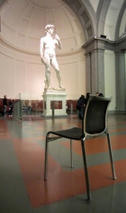 statua, sedia, marmo, museo, michelangelo, pavimento, arco, david