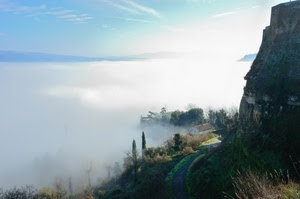 nebbia, alberi, montagna, casa, nuvole, strada, panorama, cielo, sentiero, erba, verde, paesaggio, piante