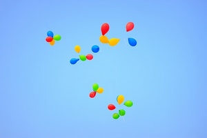 cielo, palloncini, rosso, azzurro, colori, multicolore, giallo, volare, verde, palloni, blu