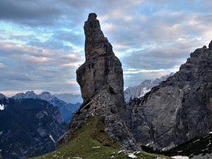 montagne, nuvole, cielo, roccia, rocce, montagna, verde, campanile