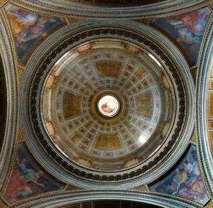 cupola, affreschi, cerchio, dipinti, soffitto, chiesa, oro, archi, colori, cerchi