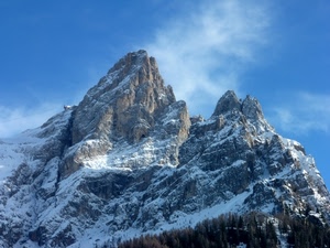neve, montagna, roccia, cielo, inverno, cima, alberi, vetta, nuvole