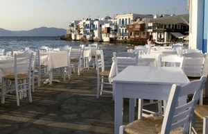 sedie, mare, tavoli, bianco, tavolini, acqua, tovaglie, paese, legno, ristorante