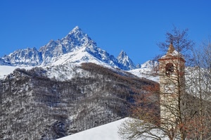 neve, campanile, alberi, montagna, inverno, bianco, montagne, chiesa