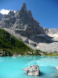 lago, montagna, acqua, roccia, cielo, montagne, verde, azzurro, masso, alberi, riflesso