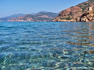 mare, acqua, scogli, trasparente, panorama, limpido, montagne, riflessi, costa